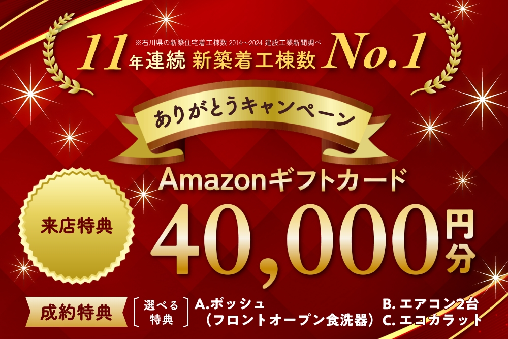【11年連続新築着工棟数No.1】ありがとうキャンペーン